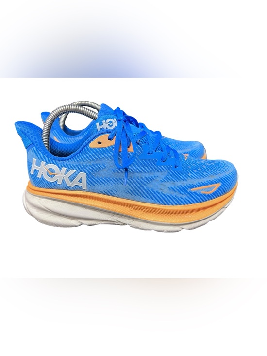 Hoka Other - Hoka Clifton 9 Men size 8.5 D Athletic Shoes - Vivid Blue with Orange Accents